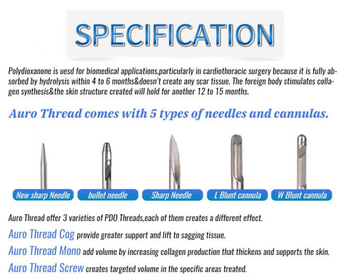 Long effect double needle thread surgical suture thread v line face