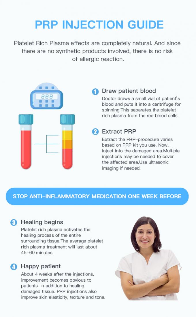 10ml sterile sodium citrate platelet rich plasma collection centrifuge