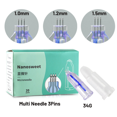 disposable sterile 34G 1mm 1.2mm 1.5mm 3 pin multi needle for syringe