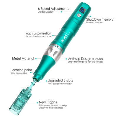 skin beauty acne scar 6 speed adjustments a6s derma pen with 16pin