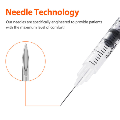 orange pp Material medical disposable insulin syringe