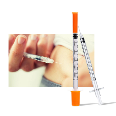 orange pp Material medical disposable insulin syringe