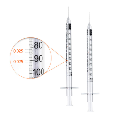 orange pp Material medical disposable insulin syringe