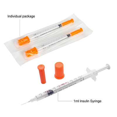 1ml disposable insulin syringe with safety needle