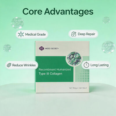 Recombinant Humanized Type III Collagen Freeze Dried Vial Set Anti Aging Skin Repair Firming Cosmetic Ingredient Serum